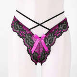 Womens Bowknot Sissy Lingerie Panties / Hollow Out Floral Underpants / Low Waist Underwear - EVE's SECRETS