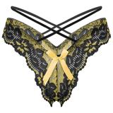 Womens Bowknot Sissy Lingerie Panties / Hollow Out Floral Underpants / Low Waist Underwear - EVE's SECRETS