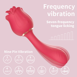 Women's Clitoral Stimulator / Rose Shape Tongue Licker / Female Bifunctional Sex Toy - EVE's SECRETS