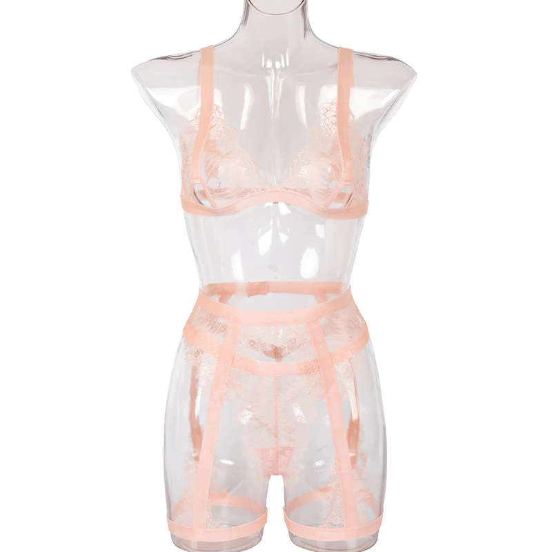 Women's Erotic Hollow Out Lingerie Underwear / Female Push Up Lace Bra Lingerie Set - EVE's SECRETS