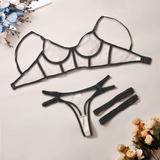 Women's Erotic Neon Bra Set / Sexy Female Transparent Lingerie / High-Waist Panties - EVE's SECRETS