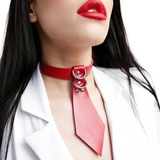 Tour de cou fétiche pour femmes avec cravate / collier en faux cuir sexy / accessoires de cou BDSM 