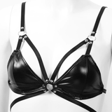 Women's Fetish Set / Hollow Out Bra Top with G-String Thong Briefs and Wrist Cuffs Underwear - EVE's SECRETS
