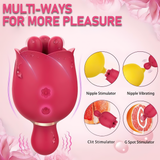Women's Flowers Style Clitoral Vibrator / Female Silicone Massager with Rotating Heads - EVE's SECRETS