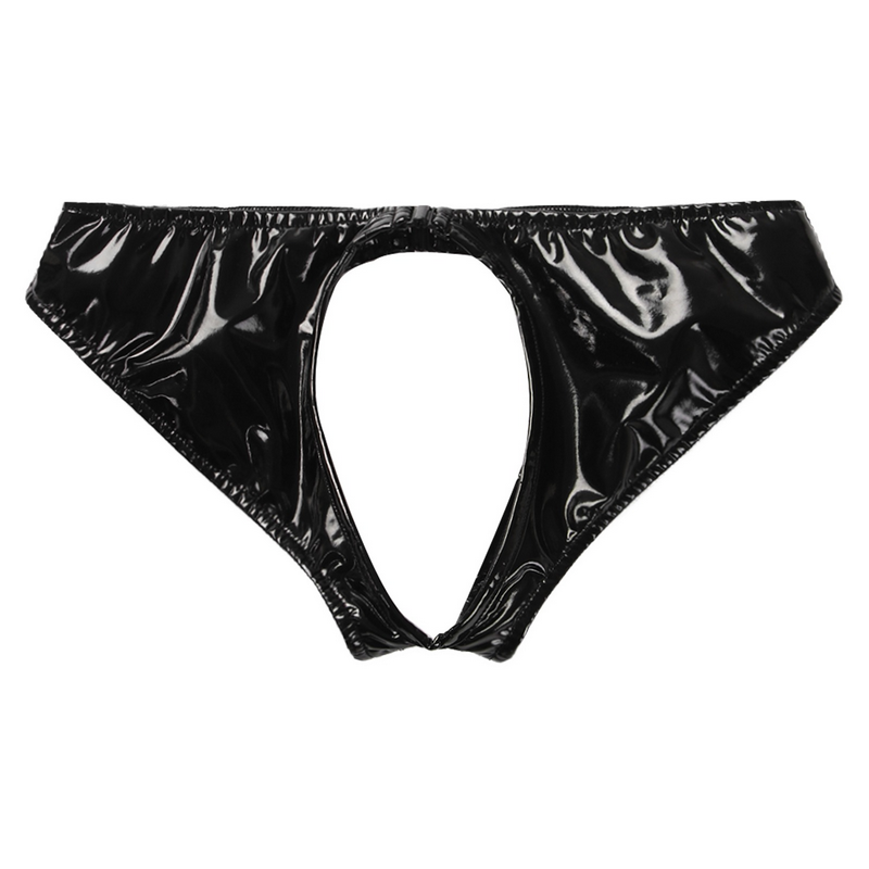 Women's Glossy Crotchless Open-Back Panties / Sexy Low-Rise Briefs / Erotic Underwear for Women - EVE's SECRETS