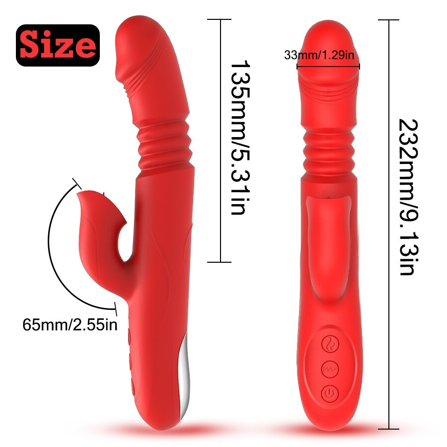 Women's Heating Dildo Vibrator / Adult Clitoris Telescopic Stimulator / Sex Toy Rabbit Vibrator - EVE's SECRETS