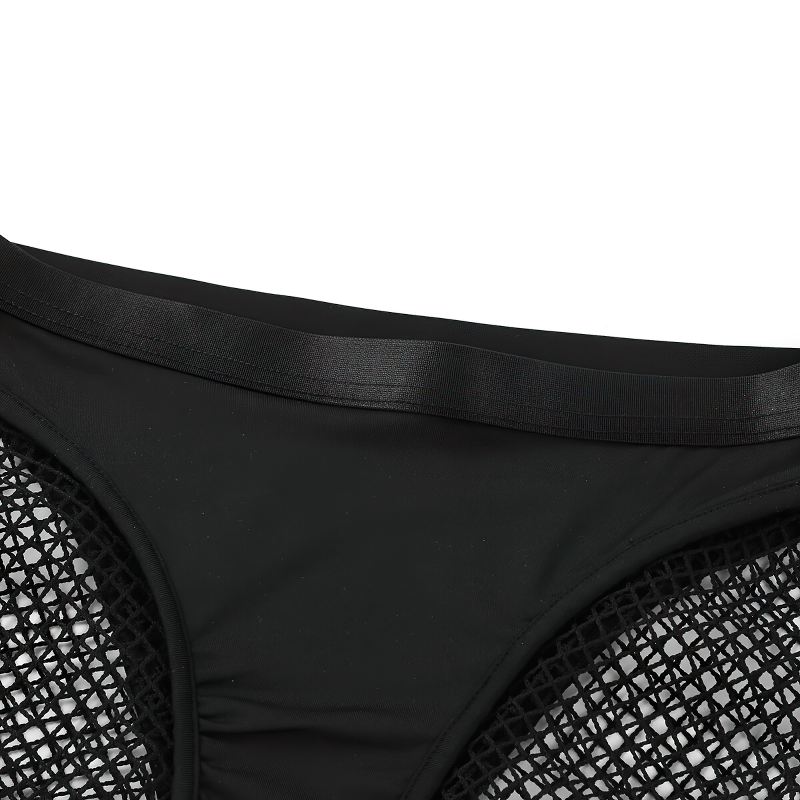 Women's High-Waisted See Through Panties / Fishnet Splice Cutout Legging Booty Shorts - EVE's SECRETS