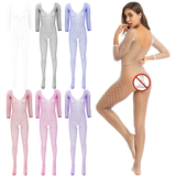 Women's Hollow Out Fishnet Bodysuit / Ladies Crotchless Bodystockings / Stretch Full Body Stockings - EVE's SECRETS