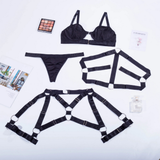 Women's Luxury Lingerie 3-Pieces Set / Bra with Panty and Garters / Sexy Ladies Underwear - EVE's SECRETS