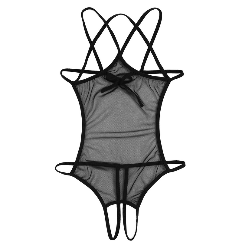 Women's Mesh Crotchless Bodysuit with Open Bust / Erotic Outfits for Women - EVE's SECRETS