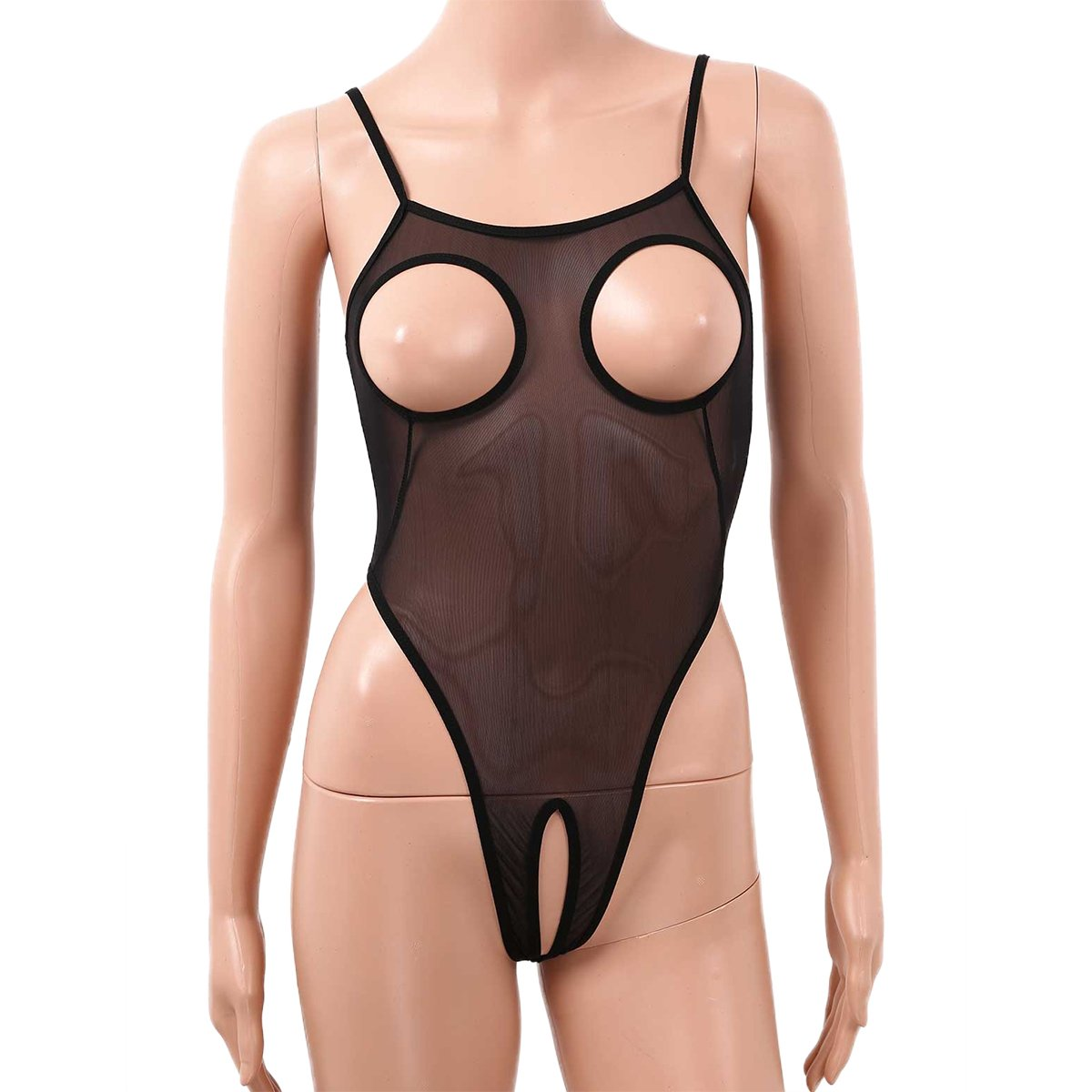 Women's Mesh Crotchless Catsuit with Nipples Holes / Female Erotic Lingerie - EVE's SECRETS