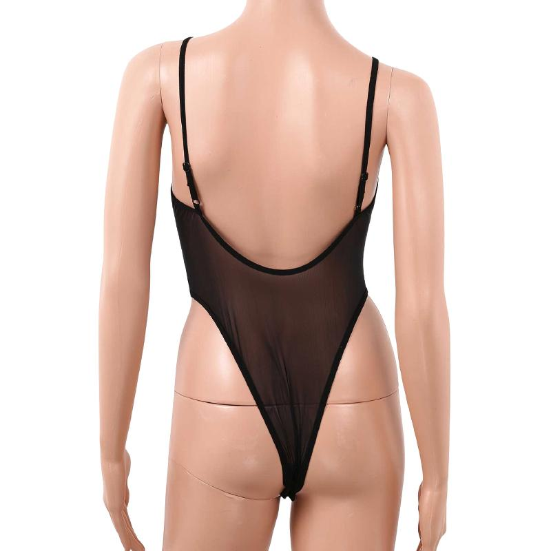 Women's Mesh Crotchless Catsuit with Nipples Holes / Female Erotic Lingerie - EVE's SECRETS