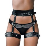 Women's PU Leather Body Harness / Sexy Gothic Garter Belt Suspenders / BDSM Accessories - EVE's SECRETS