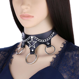 Damen-Halsband aus PU-Leder mit Metallverzierungen / sexy BDSM-Halskette 