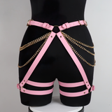 Women's PU Leather Erotic Bondage Harness / Female Sexy Chain Suspender Garter Belt Underwear - EVE's SECRETS