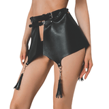 Women's PU Leather Gothic Corset Skirt / Adjustable Black Waist Belt Buckle Harness - EVE's SECRETS