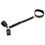 Women's PU Leather Reverse BDSM Bondage / Adjustable Handcuffs with Neck Collar - EVE's SECRETS