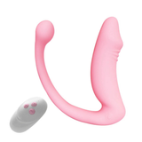 Women's Remote Controlled Double Penetration Vibrators / Pink Female G-Spot Masturbator