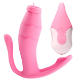 Women's Remote Controlled Pink Vibrators / G-Spot Masturbators with Tongue / Clitoral Sex Toys
