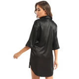 Women's Satin Nightshirt with 3/4 Sleeves / Solid Color Sleepshirts / Sexy Clothing for Women - EVE's SECRETS