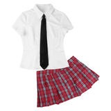 Women's School Uniform Costume / Sexy Cosplay Short Sleeve Costume with Tie - EVE's SECRETS