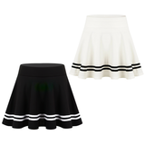 Women's Schoolgirls Wide Elastic Flared Skirt / Ladies Casual High Waist Striped Miniskirts - EVE's SECRETS