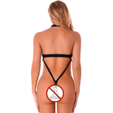 Women's See-Through Halter Leotard / Backless High-Cut Bodysuit / Female Sexy Outfits - EVE's SECRETS