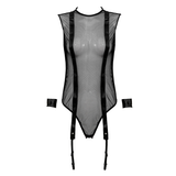 Women's See-through Mesh Bodysuit / Sleeveless Patchwork Catsuit with High Cut - EVE's SECRETS