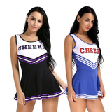 Women's Sexy Cosplay Costume Cheerleader / Sleeveless School Uniform / Erotic Mini Striped Dress - EVE's SECRETS