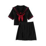 Women's Sexy Japanese School Girl Uniform Set / Sailor Collar Bow Cosplay Costume For Role-Play - EVE's SECRETS
