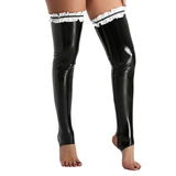 Women's Sexy Latex Pantyhose / Wet Look PVC Leather Ruffled Stockings / Club Wear Lingerie