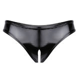 Women's Sexy Leather Panties / Low-Rise Solid Lingerie Erotic Female Underwear - EVE's SECRETS