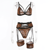 Women's Sexy Leopard Garters Brief Lingerie / Erotic Female Short Skin Outfit Underwear - EVE's SECRETS