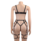 Women's Sexy Lingeire Set with Garters / Erotic Adult Underwear in Black Colour - EVE's SECRETS