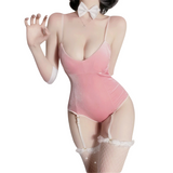 Sexy Dessous-Body für Damen / Kaninchen-Mädchen-Rosa-Unterwäsche-Kostüm 