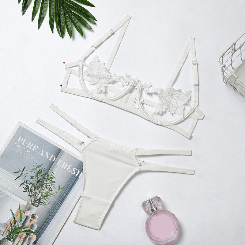 Women's Sexy Lingerie Set / Open Cup Lace Bra with Panties / Erotic Underwear Set - EVE's SECRETS