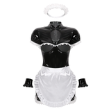 Women's Sexy Open Chest Maid Cosplay Costume / Clubwear Bodycon Mini Dress with Apron Headband