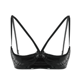 Women's Shiny Bra Sheer With Exposed Nipples / Open Cup Sexy Wire-Free Bra Lingerie