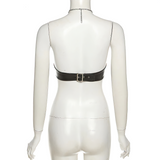 Women's Shiny Chain Sexy Vest / Female Round Buckle Clubwear Bra - EVE's SECRETS
