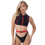 Women's Sleeveless Beachwear with Zipper Front / Sexy Tank Top with High Cut - EVE's SECRETS