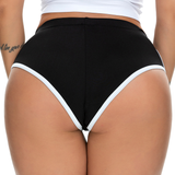 Women's Spandex Mid-rise Elastic Shorts / Sexy Adult Shorts with White Edge - EVE's SECRETS