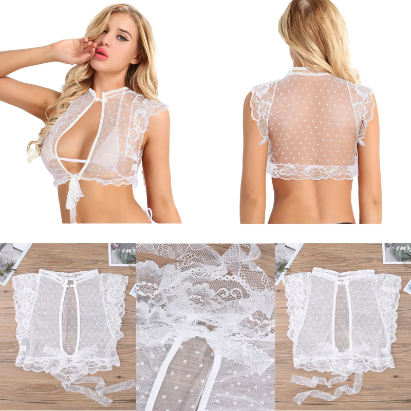 Women's Transparent Sexy Lingerie With Floral Print / Lace Sheer Mesh Wireless Bra Crop Top - EVE's SECRETS