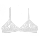 Women's Sexy Unlined Lace Bra with Floral Pattern and Open Nipples / Erotic Wireless Sheer Lingerie - EVE's SECRETS