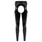 Women's Wet Look High Waist Cutout Leggings / Exotic Glossy Patent Leather Skinny Pants - EVE's SECRETS