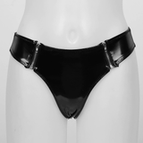 Women's Wet Look Panties with Zippers / Black Low-Rise Shiny Briefs for Women / Sexy Lingerie - EVE's SECRETS