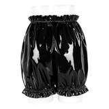 Women's Wet Look PU Leather Ruffled Lingerie / Elastic Waistband Female Sexy Underwear Panties - EVE's SECRETS