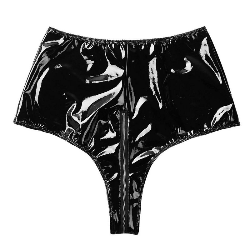 Women's Wetlook Summer Sexy Pole Dance Panties / High-Waisted Front Zip Up Booty Shorts - EVE's SECRETS